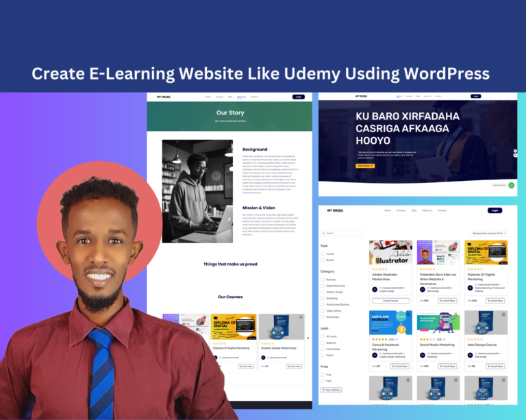 Complete E-Learning Website From A TO Z